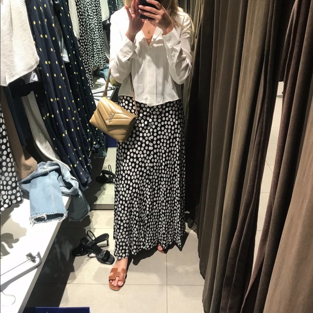 Zara Long Bias Cut Skirt Small - Picture 1 of 4